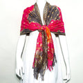 Tie Dye Rayon Sheer Scarf With Gold Thread TDC-1