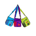 Cotton Razer Cut Floral Stitch Front Zipper Shoulder Bag