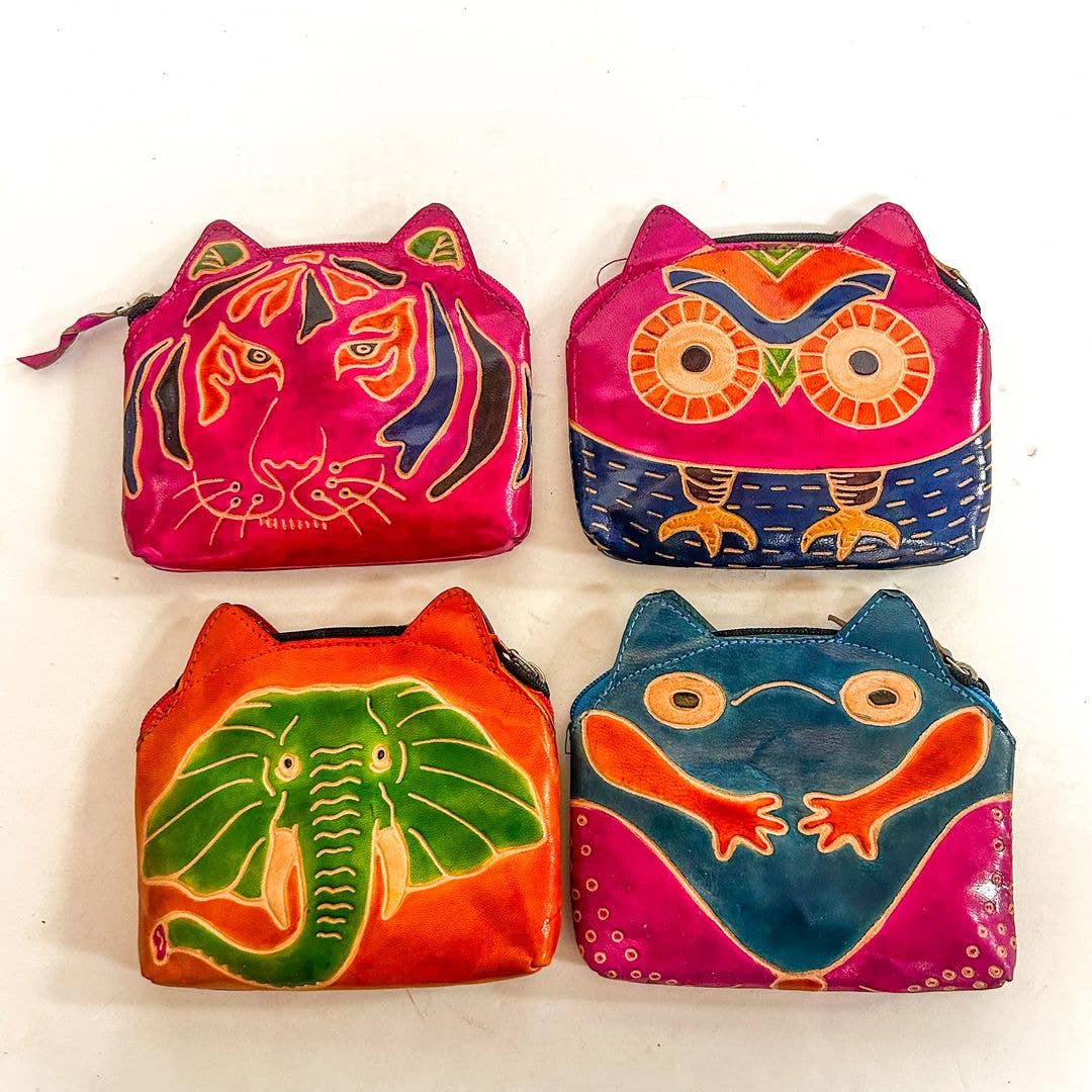Animal Face Leather Coin Purse, ST-CP-AM-28