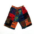 Mushroom Print Patchwork Shorts