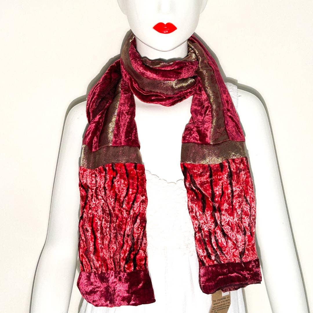 Panel Velvet And Silk Scarf RG-03
