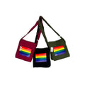 Cotton Solid Color Rainbow Design Front Flap Shoulder Bag
