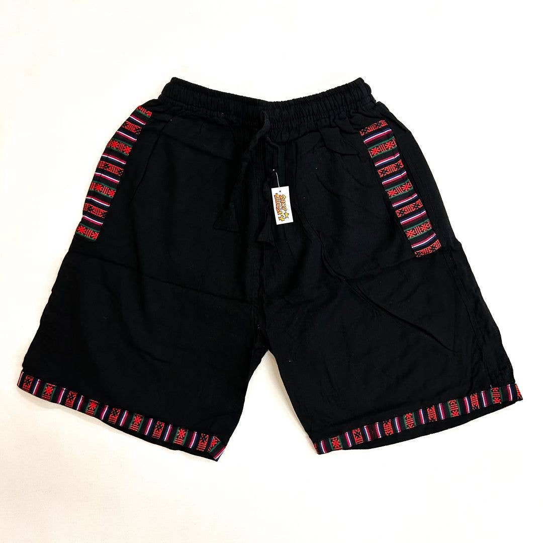 Cotton Shorts with Bhutan Trim