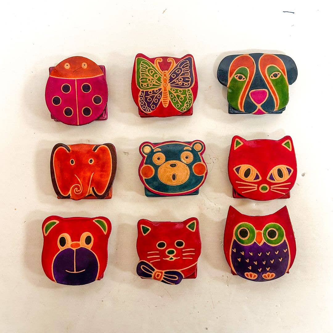 Animal Face Leather Coin Purse, ST-CP-AM-27
