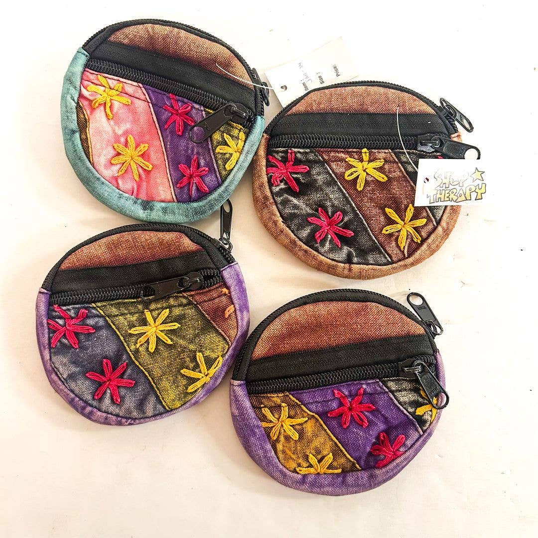 Stonewash Floral Coin Purse, ST-CP-JMT-34