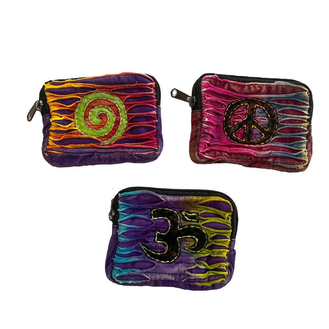 Peace/Om Cotton Coin Purse, ST-CP-RC-007