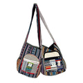Himilayan Hemp Woven Pattern Front Pocket Monk Shoulder Bag