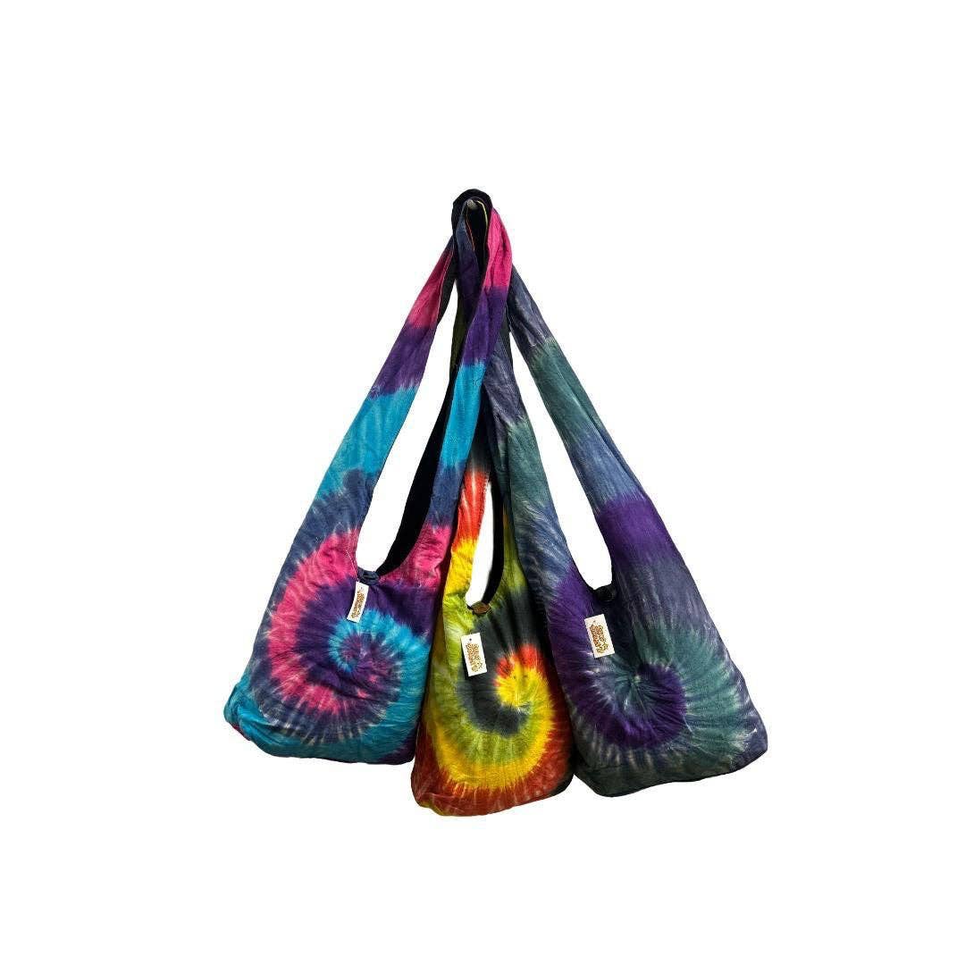 Cotton Tie Dye Swirl Monk Style Shoulder Bag