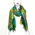 15 Panel Silk Scarf With Fringed Ends JE-2212