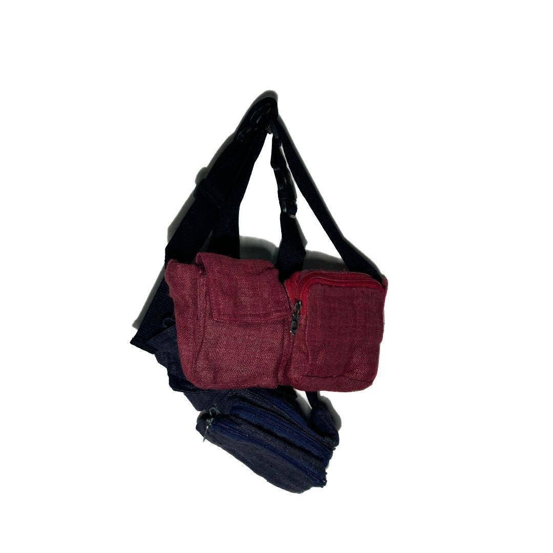 Cotton Solid Color 2 Pouches Fanny Pack