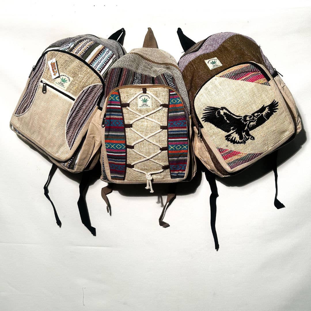 Himalayan Hemp Designs Herringbone Trim Backpack