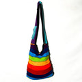 Cotton Stretch Rainbow Monk Style Shoulder Bag