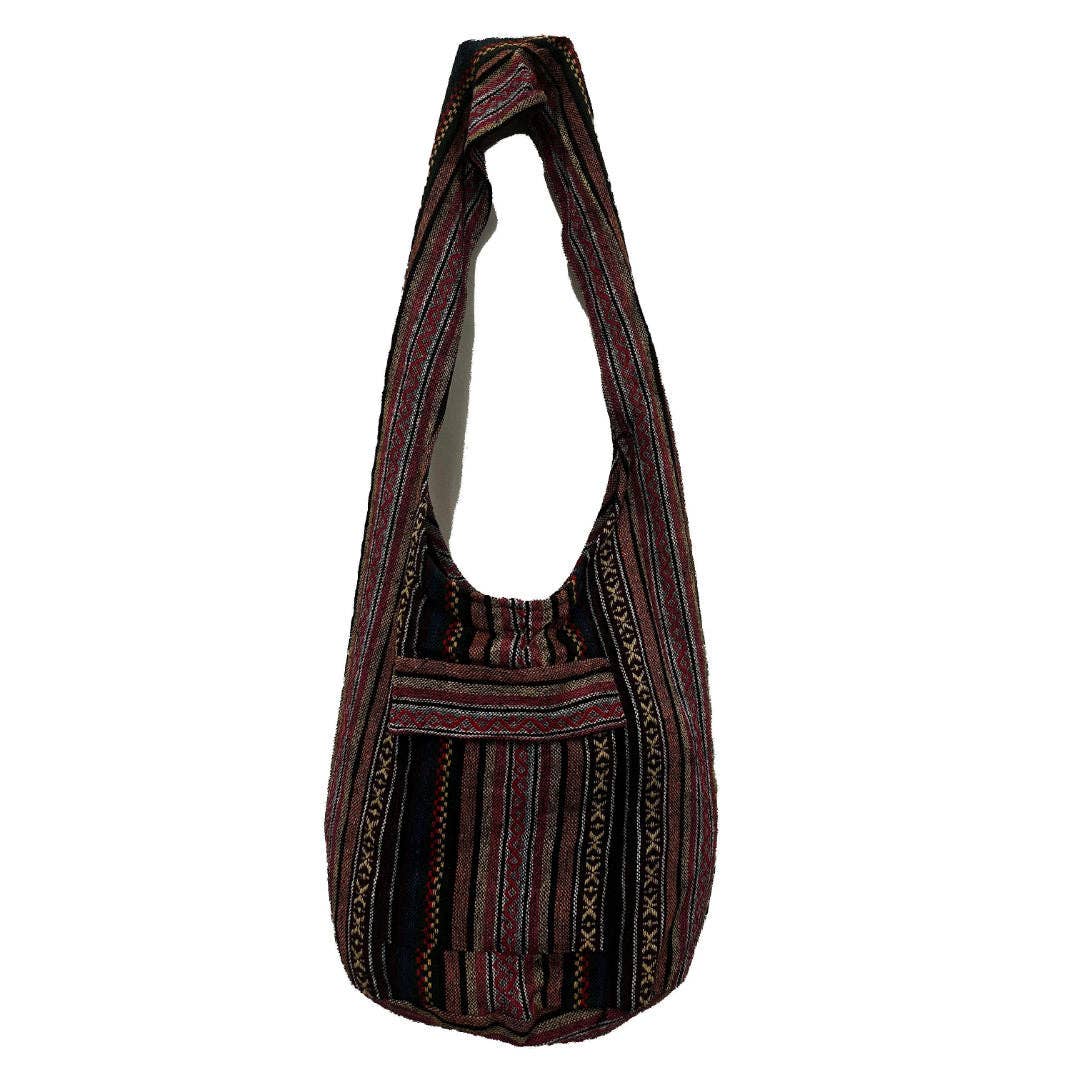 Cotton Woven Patterns Monk Style Shoulder Bag