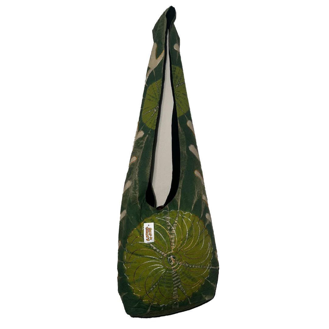 Cotton Embroidered Tie Dye Monk Style Shoulder Bag