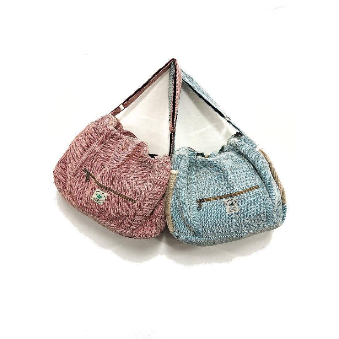 Himalayan Hemp Adjustable Strap Herringbone Duffle Bag
