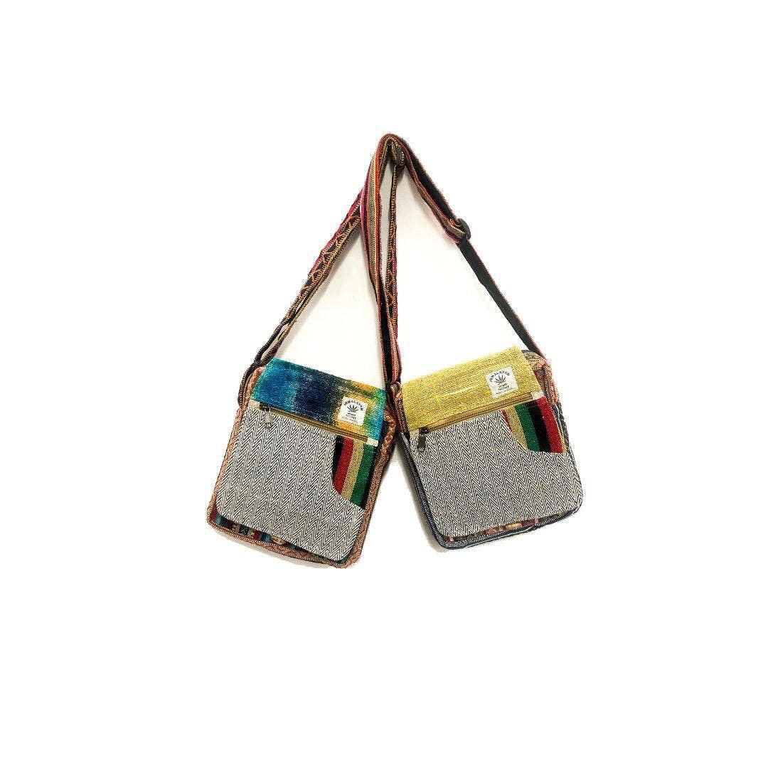 Himalayan Hemp Gheri Front Zipper Flap Shoulder Bag