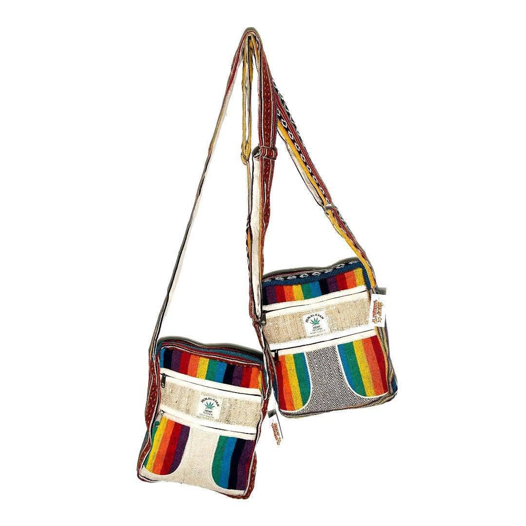 Himalayan Hemp Gheri Color Stripes Adjustable Shoulder Bag