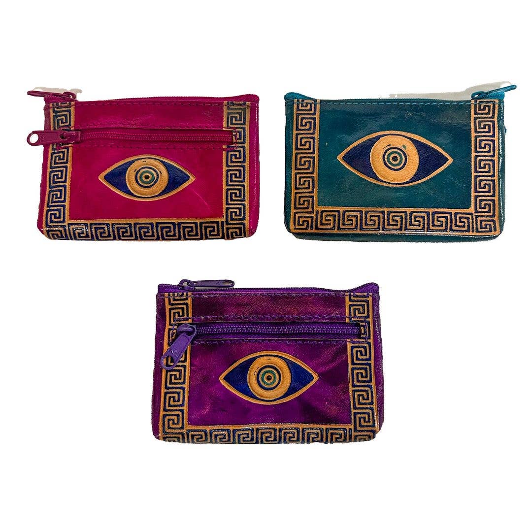 Evil Eye Leather Coin Purse, ST-CP-EE-01