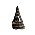 Shoulder Bag, Rasta or Rainbow Striped Cotton Monk