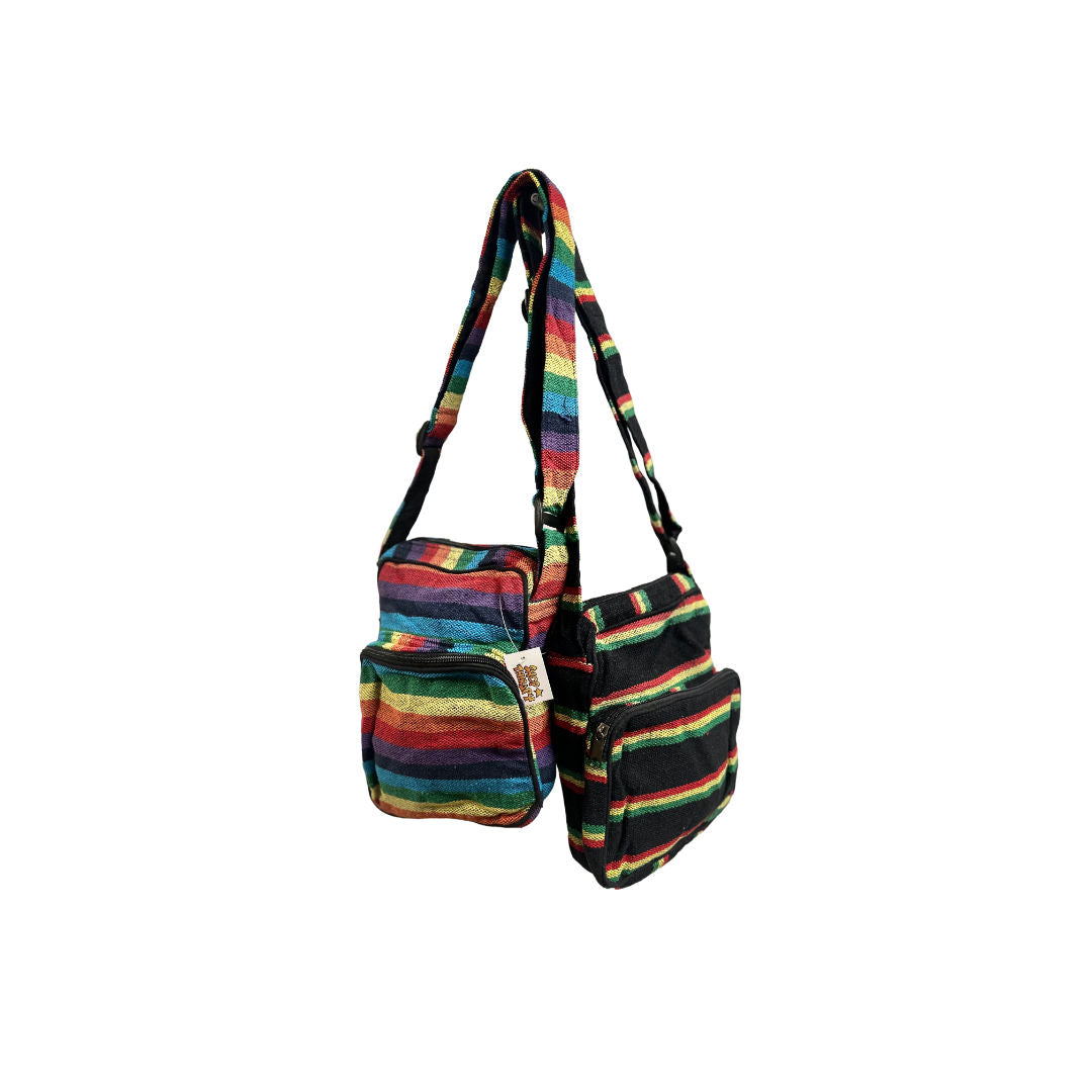 Shoulder Bag, Rasta or Rainbow Horizontal Stripe Small