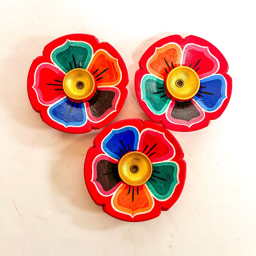 Painted Flower Incense Burner (ST-IH-CO-6)