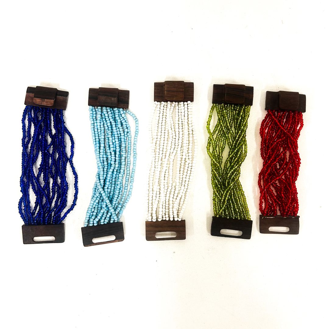 Wood Clasp Bead Bracelet (ST-JWL-ASP-98)