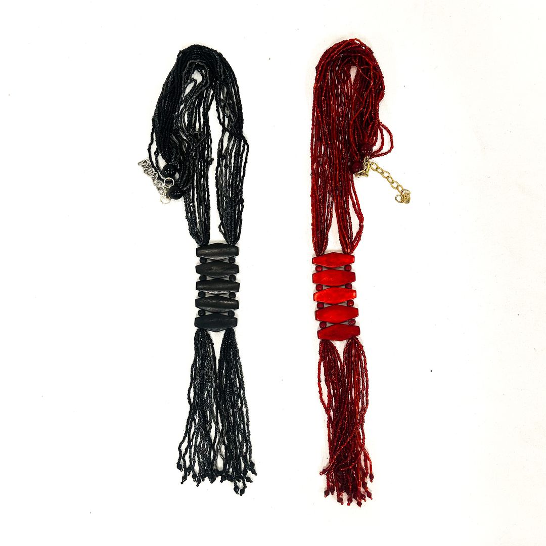 Red & Black Resin Necklace (ST-JWL-VH-18)