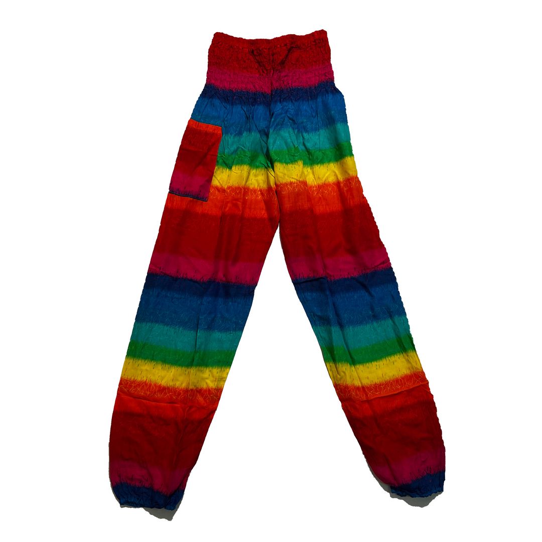 Rainbow Tie-Dye Cotton Boho Pants