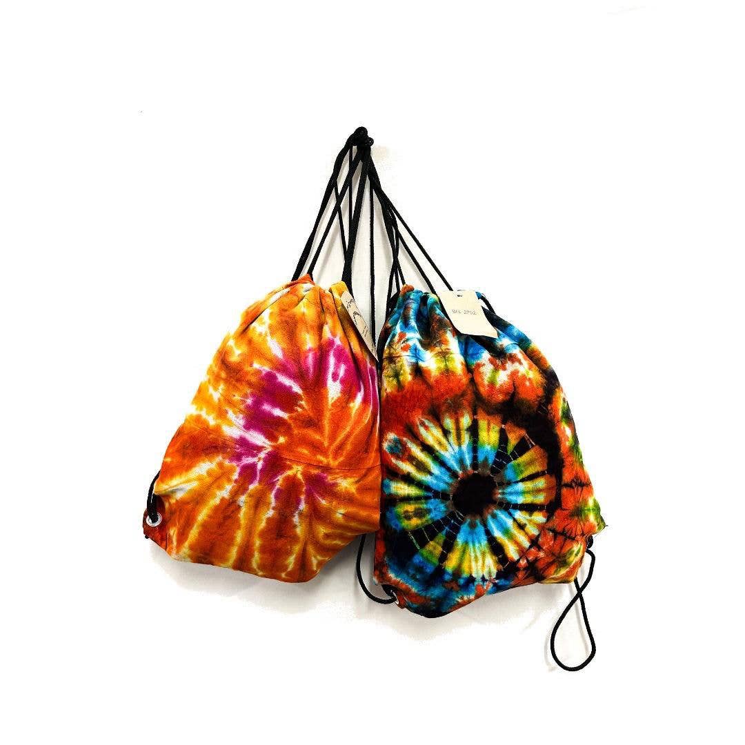 Tie-Dye Cotton Drawstring Backpack