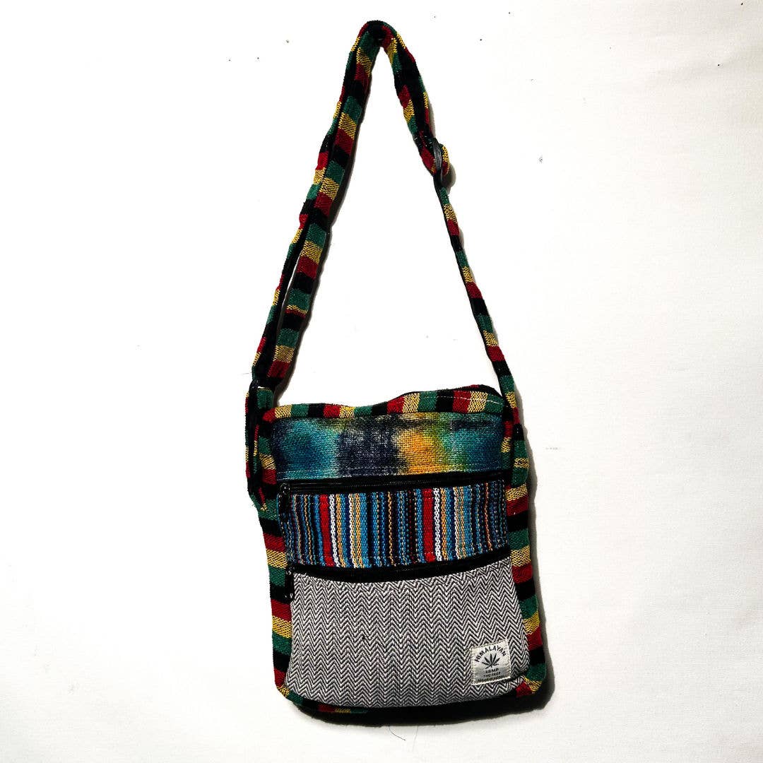 Himalayan Hemp Tie Dye Woven Adjustable Small Shoulder Bag
