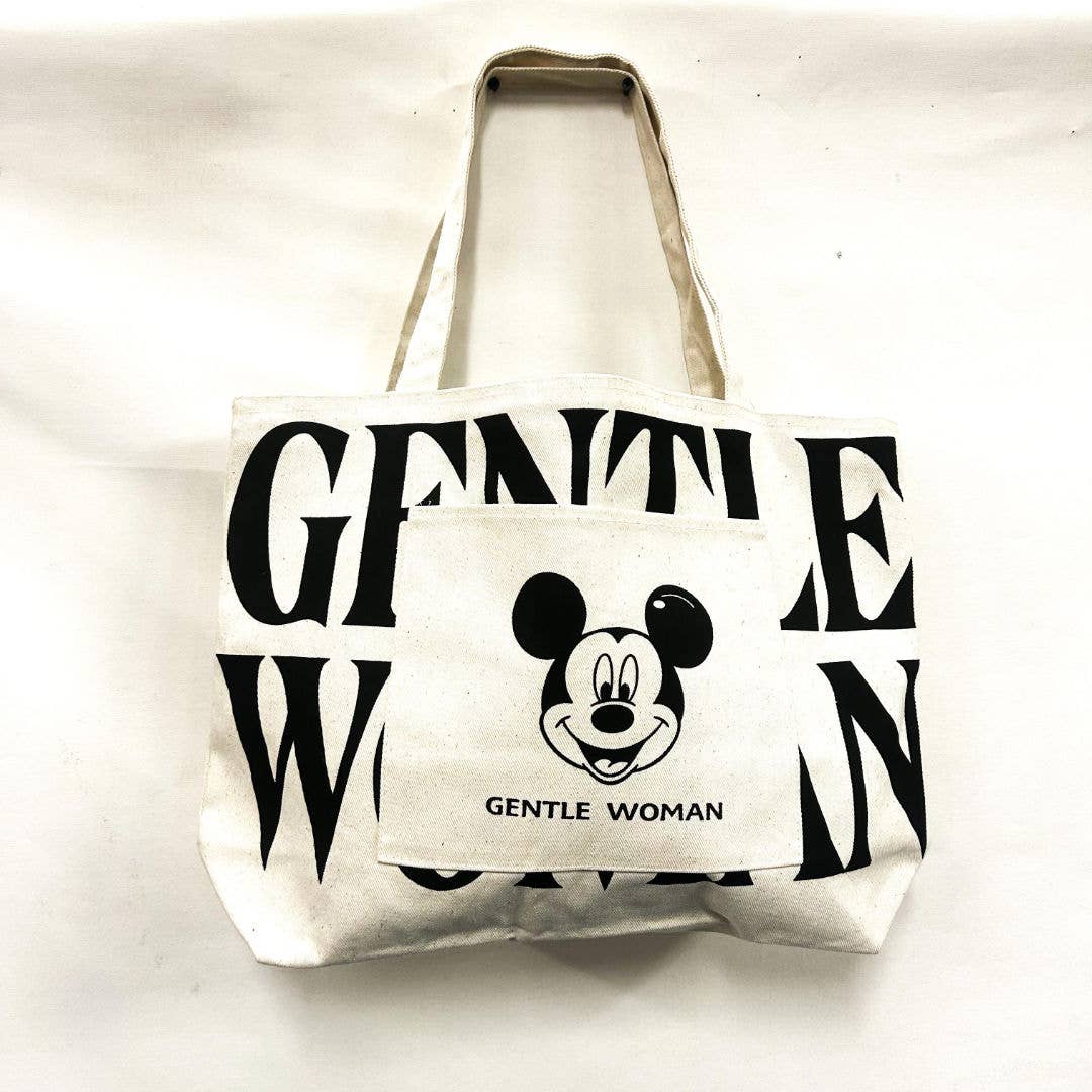 Gentle Woman Mouse Canvas Tote Bag from Made In Thailand