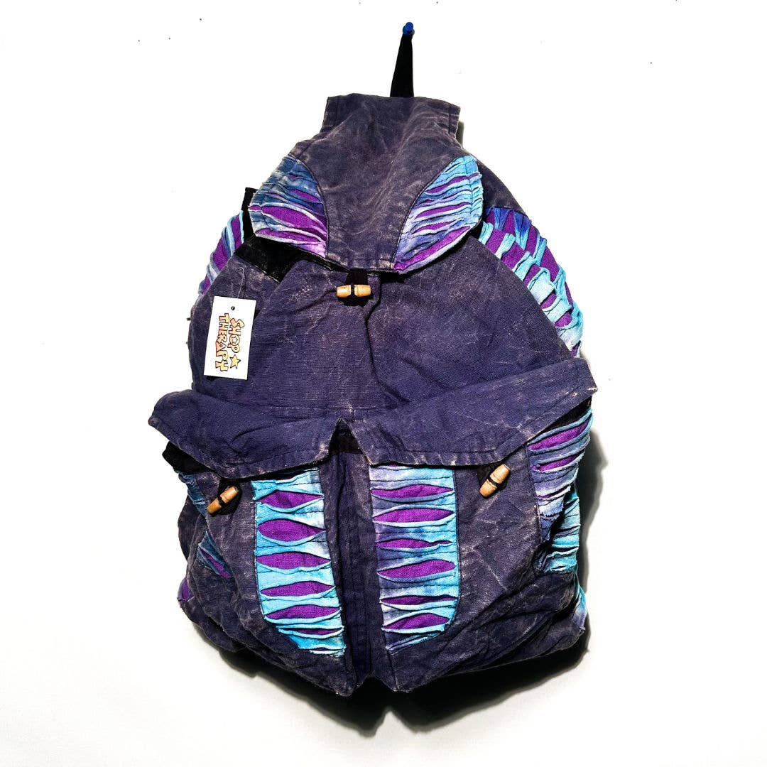 Cotton Stonwash Razer Cut Trim Backpack