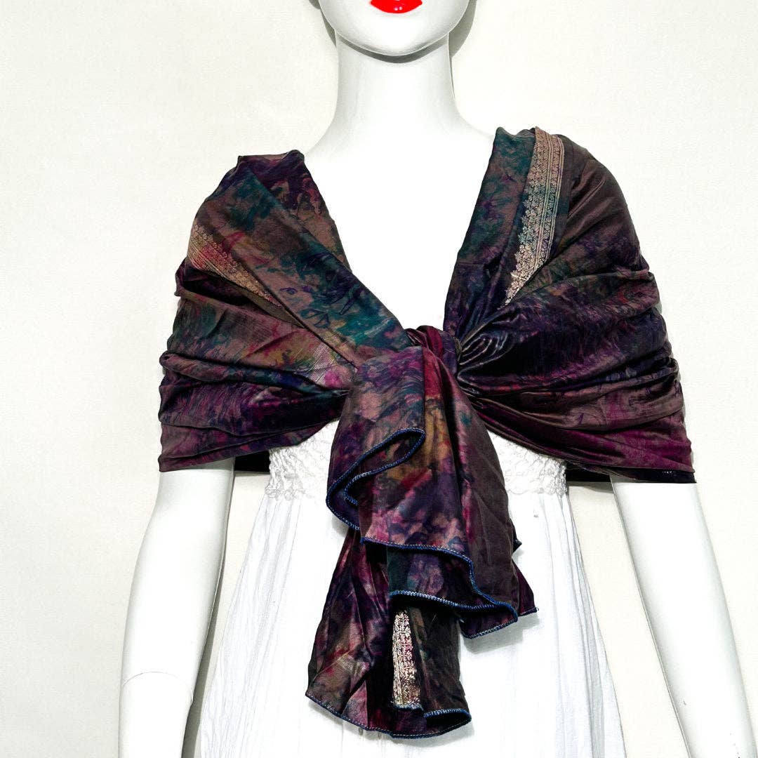Silk Tie Dye Shawl Scarf OM-3