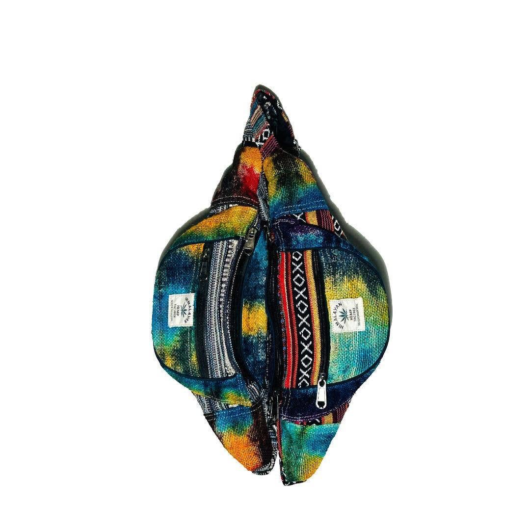 Himalayan Hemp Tie Dye Fanny Pack with Gheri Trim