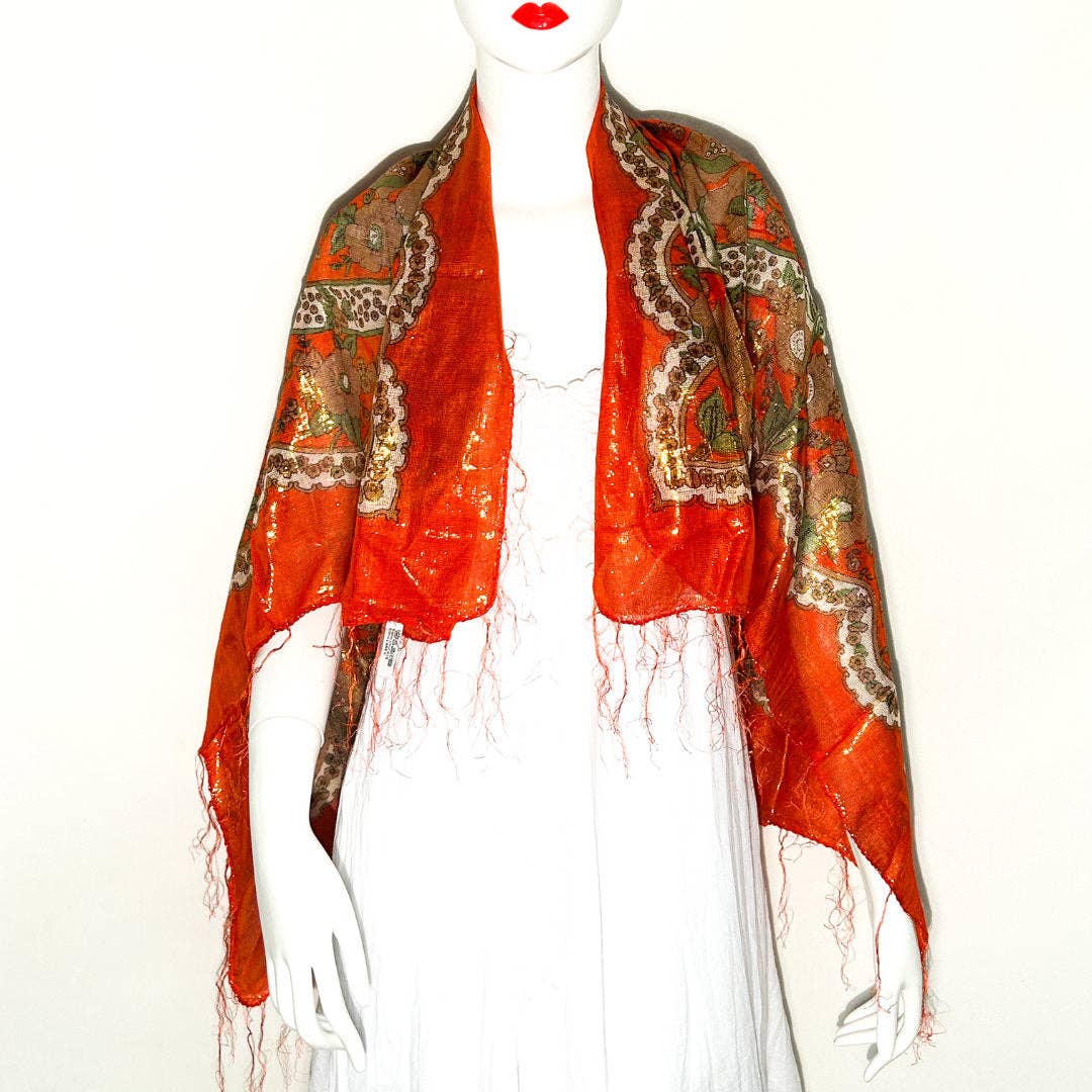 Gold Lurex Shawl Scarf 4S-444