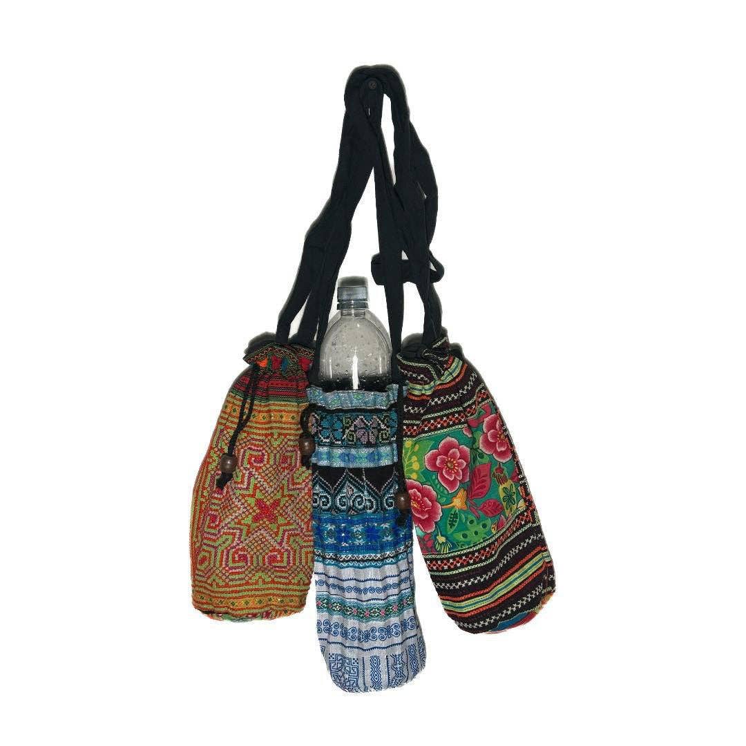 Cotton Design and Pattern Crossbody Bottle Holder Bag