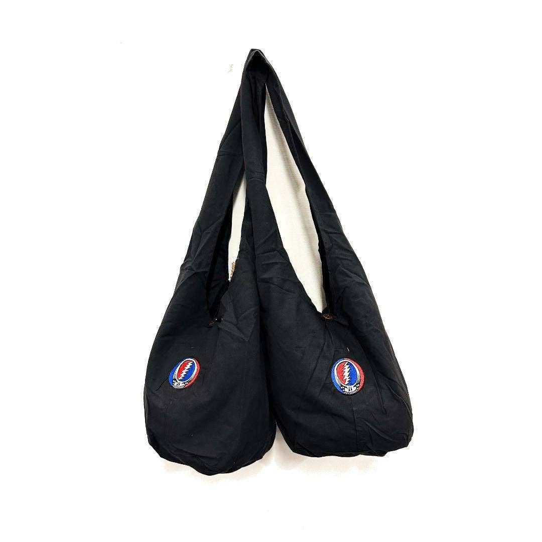 Nepalese Cotton Solid Color Skull Patch Monk Shoulder Bag