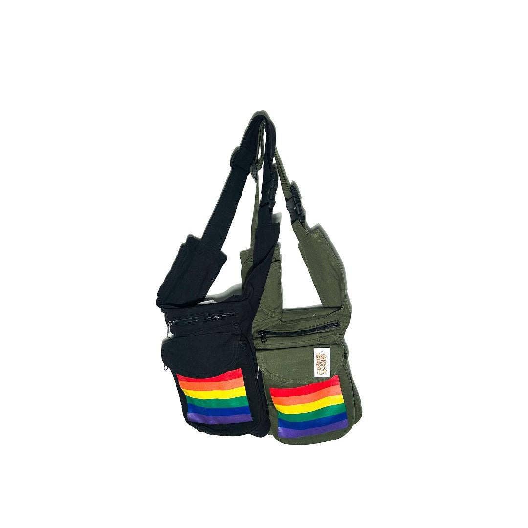 Cotton Solid Color Rainbow Design Fanny Pack