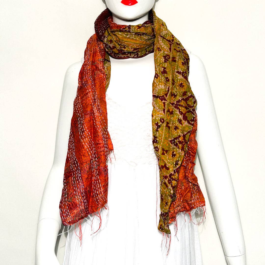 Silk Kantha Scarf KN-4