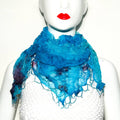 Chiffon Rayon Tie Dye Scarf With Bead Trim FF5TID