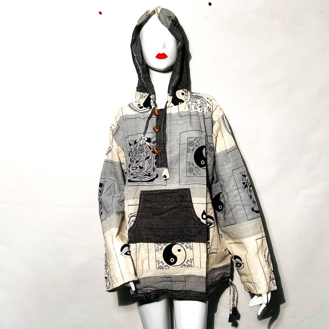 Cotton Multicolor Printed Hoodie