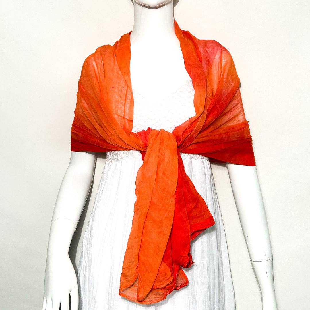 Gradient Cotton Shawl Scarf AMBR-2