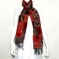 Velvet Patchwork Scarf With Embroidery RH-VEL