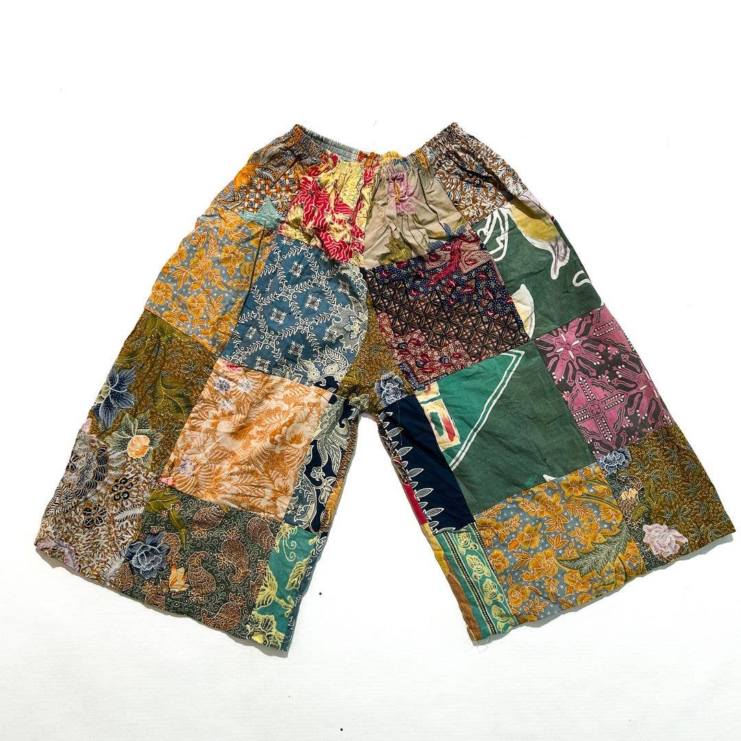 Cotton Patchwork Batik Shorts